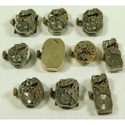 10 Antique Vintage Ladies Wristwatch Movements Spares Or Repair Marvin Rotary &c