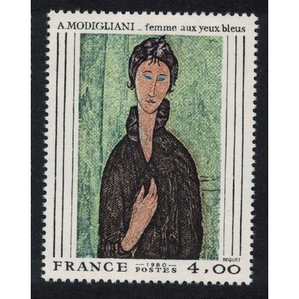 France 'Woman with Blue Eyes' Painting by Modigliani 1980 MNH SG#2341