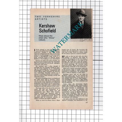 Kershaw Schofield Artist William Mellor Harrogate Yorkshire - 1976 Small Article