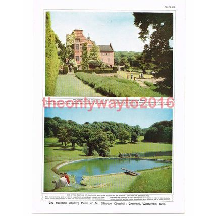 Sir Winston Churchills Home Chartwell, Westerham, Kent, Book Illustration, 1954