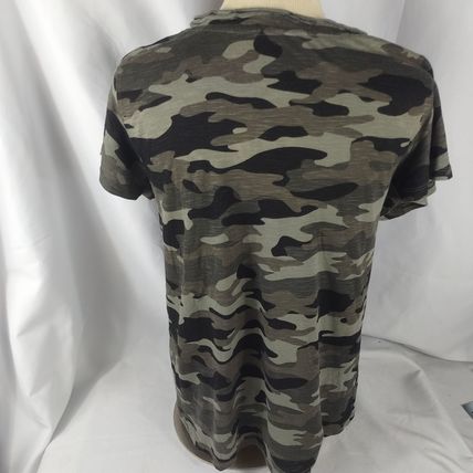 The Sweatshirt Project Womens V-Neck Camo Black/Green T-Shirt Sz Small