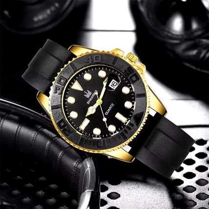 Gents Black Face Date Mercedes Hands Long Black Silicone Strap Watch
