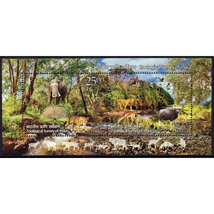 India 2015 Zoological Survey of India Centenary Minisheet Used