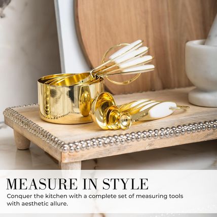 Styled Settings White and Gold Kitchen Utensils Set – 16-Piece Silicone Cooking