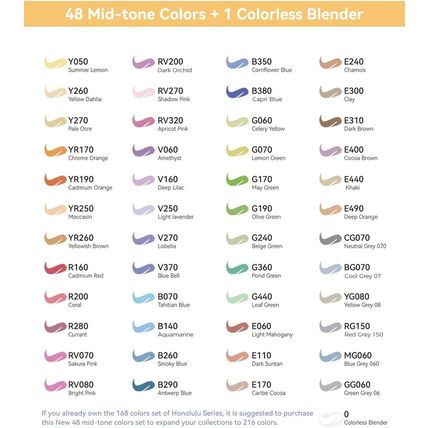 Ohuhu Alcohol Brush Markers 48 Mid-Tone Colors- Double Tipped Alcohol Based Art