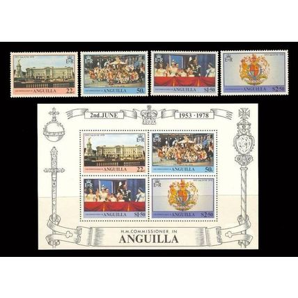 Anguilla 1978 Queen Elizabeth II Silver Jubilee stamps sheet MNH