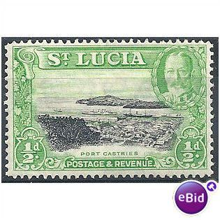 St Lucia 1936 SG113 1/2d Black & Br Green Mounted Mint.