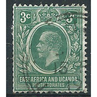 East Africa & Uganda Protectorate 1912 SG45 3c Green Fine Used .. ..