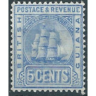 British Guiana 1907 SG255 5c Ultramarine Mounted Mint ....