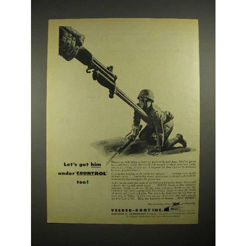 1944 WWII Veeder-Root Ad - Get Him Under Countrol