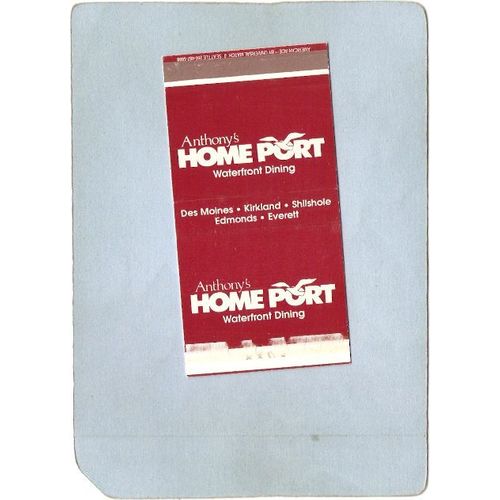 IA Des Moines Matchbox Matchcover Anthony's Home Port Waterfront Dining De~206