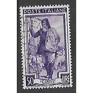 ITALY 1950 ITALY WORKERS 50L VIOLET SHEPHERD SG773 FINE USED#2