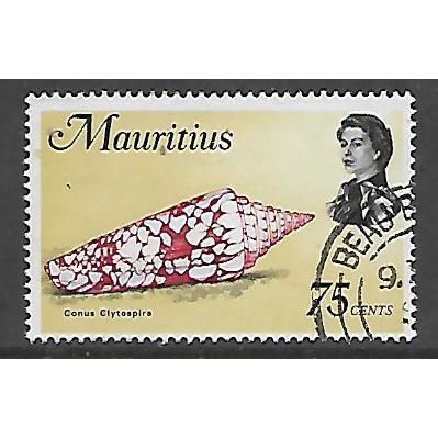 MAURITIUS 1969 MARINE LIFE 75c CONUS CLYTOSPIRA SG 487 FINE USED