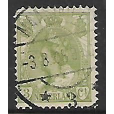 NETHERLANDS , 1898 QUEEN WILHELMINA 3c GREEN SG 174 FINE USED#3