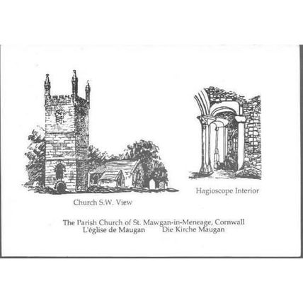 Mawgan-in-Meneage, Cornwall - Church, Hagioscope - art postcard c.1970s