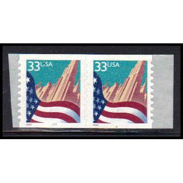 3281 33c U.S. Flag Over City Fine MNH CNP Left 7777 PA2072