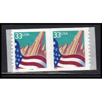 3281 33c U.S. Flag Over City Fine MNH CNP Left 9999 PA2074