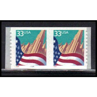 3281 33c U.S. Flag Over City Fine MNH CNP Left 1111A PA2096