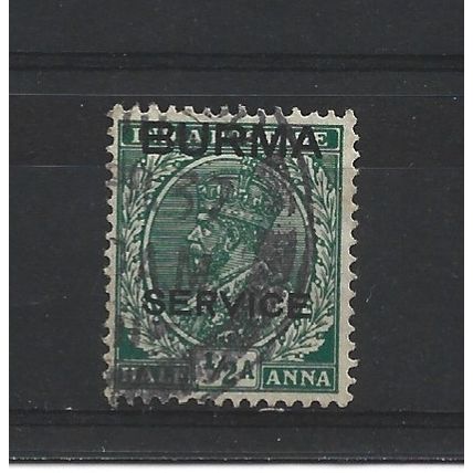 Burma.O2 1/2a Green.Fine Used.Jul25i