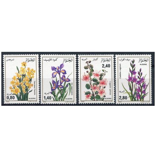 ALGERIA 4 SETS FLOWERS PLANTS X1