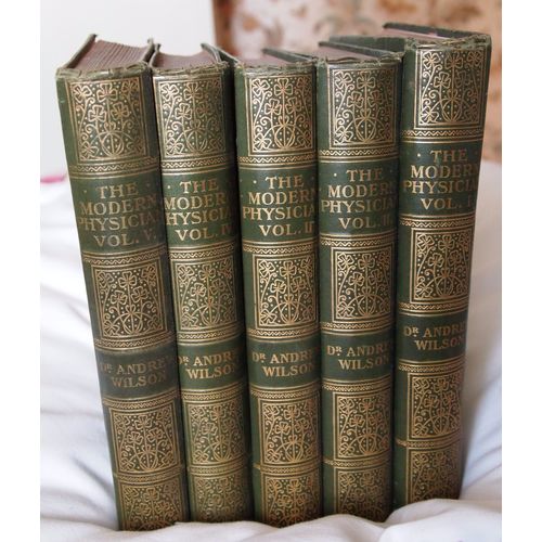 The Modern Physician 1910 1st edition Dr A Wilson full set 5 volumes hand colour