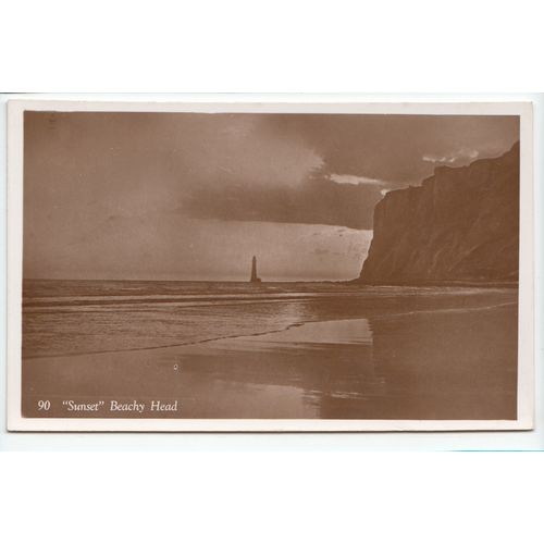 Beachy Head Sunset East Sussex RP Postcard S90