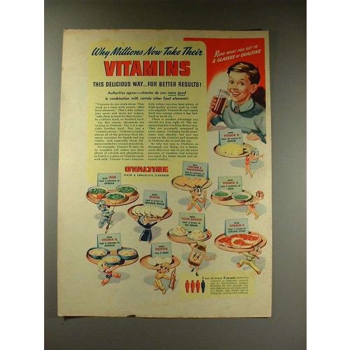1944 Ovaltine Drink Mix Ad - Take Their Vitamins