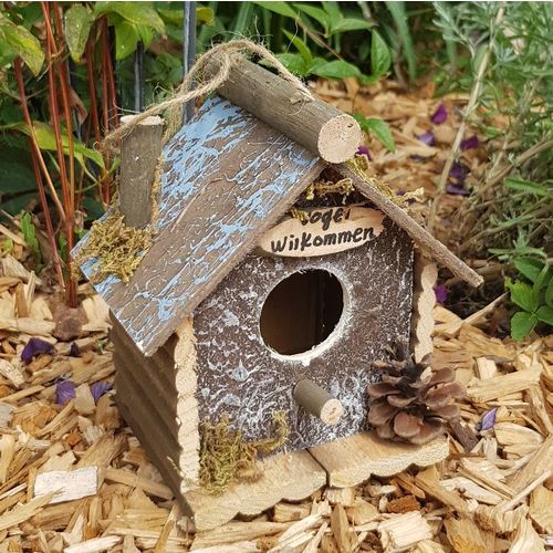 Vogelhäuschen Vogel Wilkommen Holz Nistkasten