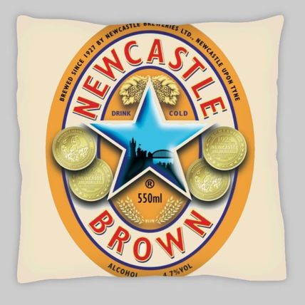 newcastle brown ale linen weave cushion cover
