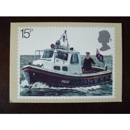 1979 GB Metropolitan Police River Patrol Boat PHQ 39d reverse FDI Harrow stamp