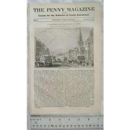 1837 The Penny Magazine No. 355 London, Alemtejo, deaths Prussia, month at sea
