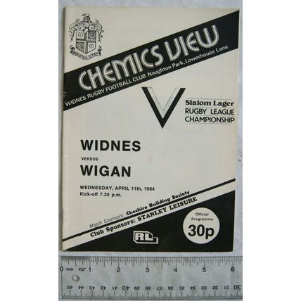 1984 programme Widnes v. Wigan