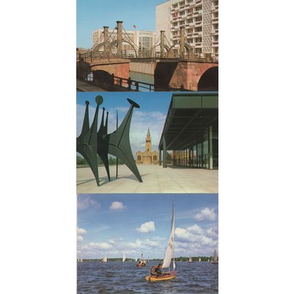 East Berlin Privy Council Building National Gallery Boat 3x Postcard s