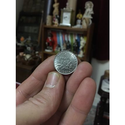France 1961 1 French Franc AUNC Nickel Coin KM# 925.1