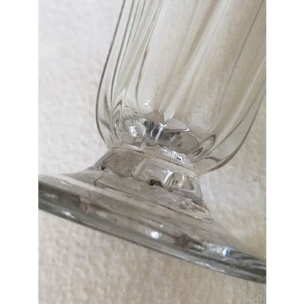 Antique Georgian c1750 Wrythern Rib Moulded Trumpet Bowl Jelly Glass