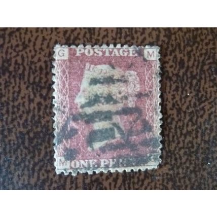 1864-79 GB Queen Victoria 1d red used stamp SG44 Plate 124 GM