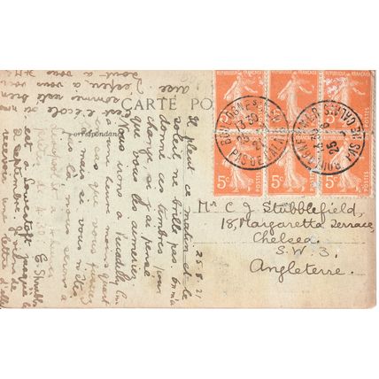 Antique France Postcard 1921 - Boulogne - Savera-mer college Maviette-Bey