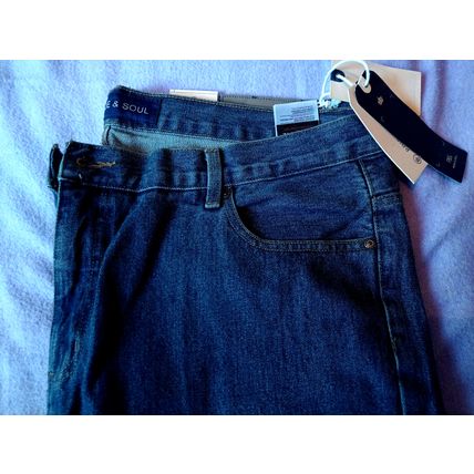Men's Pride & Soul Blue Denim Jeans Size Waist 42" Inside Leg 31".