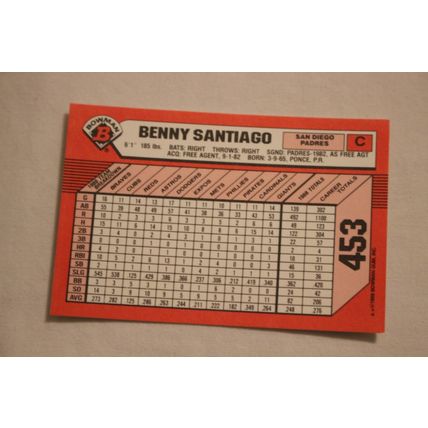 Benny Santiago 1989 Bowman TIFFANY NO. 453