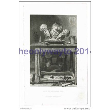Christmas Pie, Peterson's Magazine?, By Illman, Book Illustration (Print), c1850