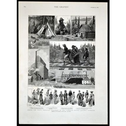ACROSS THE NORTH AMERICAN CONTINENT 1889 Winnipeg VICTORIAN ENGRAVINGS