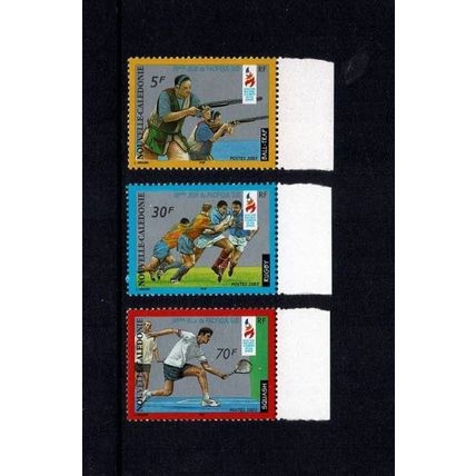 NEW CALEDONIA NOUVELLE CALEDONIE 2003 SOUTH PACIFIC GAMES SET 3 MNH RUGBY TENNIS