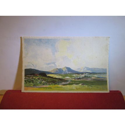 THE HILLS OF DONEGAL by Maurice Wilks? art unused postcard =