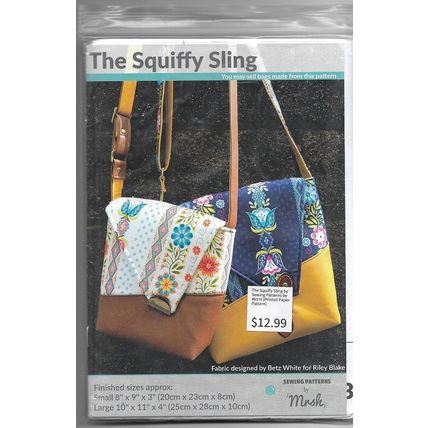 Mrs H. The Squiffy Sling Shoulder Bag Paper Pattern 8x9x3” or 10x11x4”