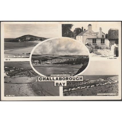 Challaborough Bay, Devon, 1953 - Tuck's RP Postcard