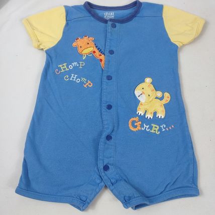 Carters Child of Mine Boy's Toddler One Piece Blue/Yellow "Chomp Chomp" Sz 3-6-M
