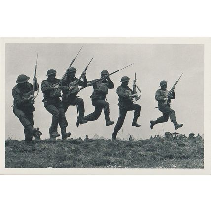 Postcard WW2 Bayonet Charge Australian Army Training Camp England 1940 Nostalgia