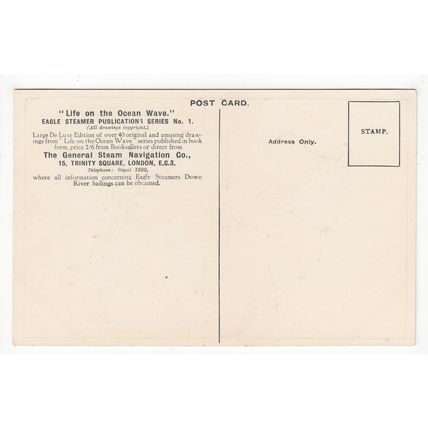 Sons of the Sea Naval Comic Funny Postcard Eagle Steamer Publications