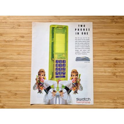 1991 Swatch Twinphone vintage print Ad