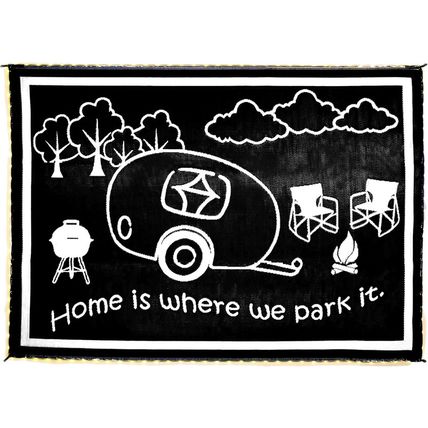 Stylish Camping LED Illuminated Patio Mat - Reversible RV Home Mat 8X11